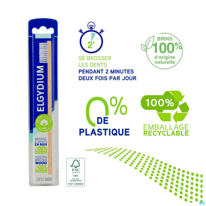 Brosse à Dents en Bois Medium Brins 100% Naturels