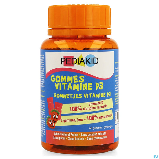 Ineldea Pediakid Gommes Vitamine D3 Fraise 60