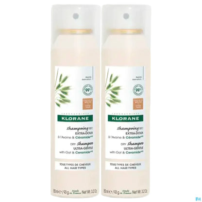 Shampooing Sec Au Lait D'Avoine Cheveux Chatains Et Bruns 2x150ml