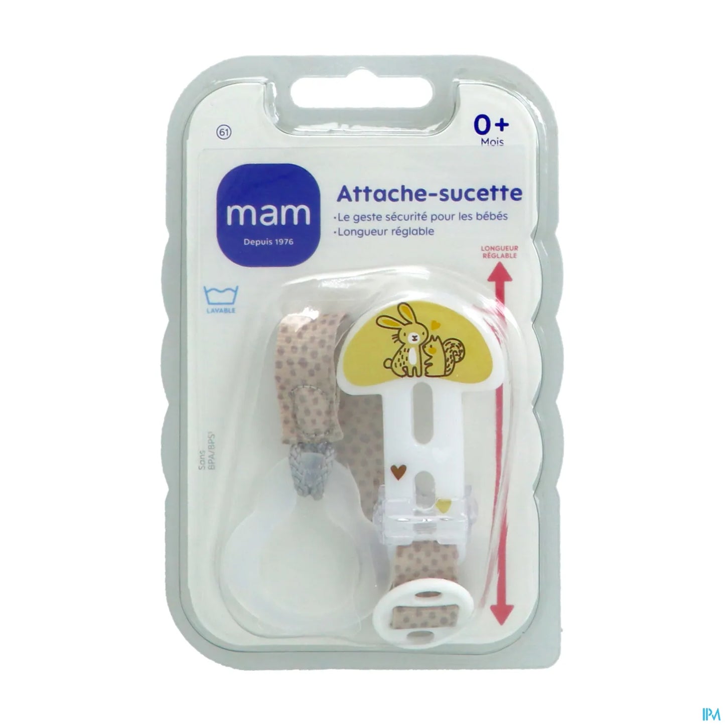 Attache-Sucette Décor Tous Âges Réglable Lavable