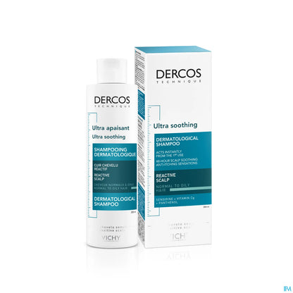 Dercos Ultra Soothing Shampoo Cheveux Normaux à Gras 200 ml