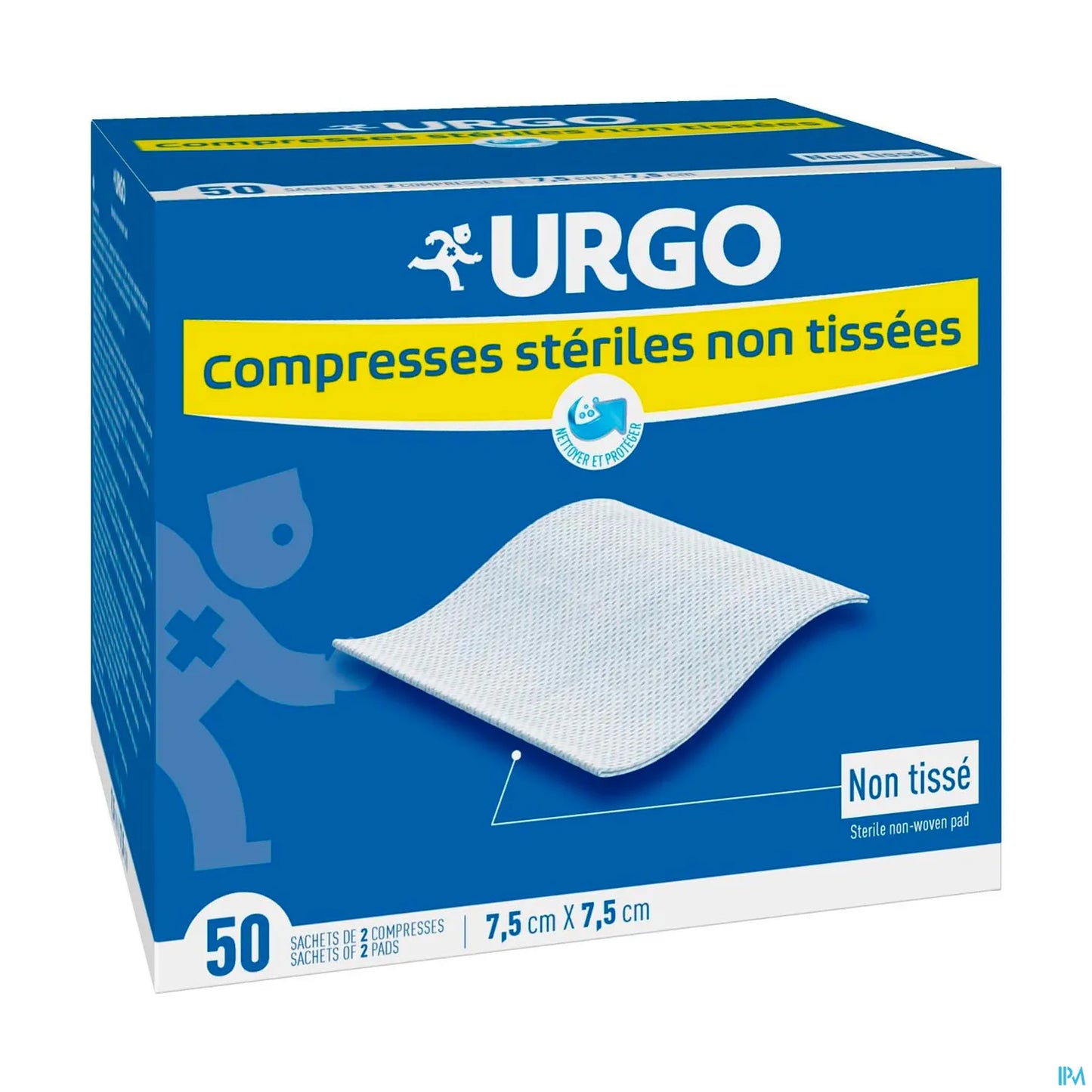 Compresses Stériles Non Tissées 7,5 x 7,5 cm Boîte 50 sachets de 2