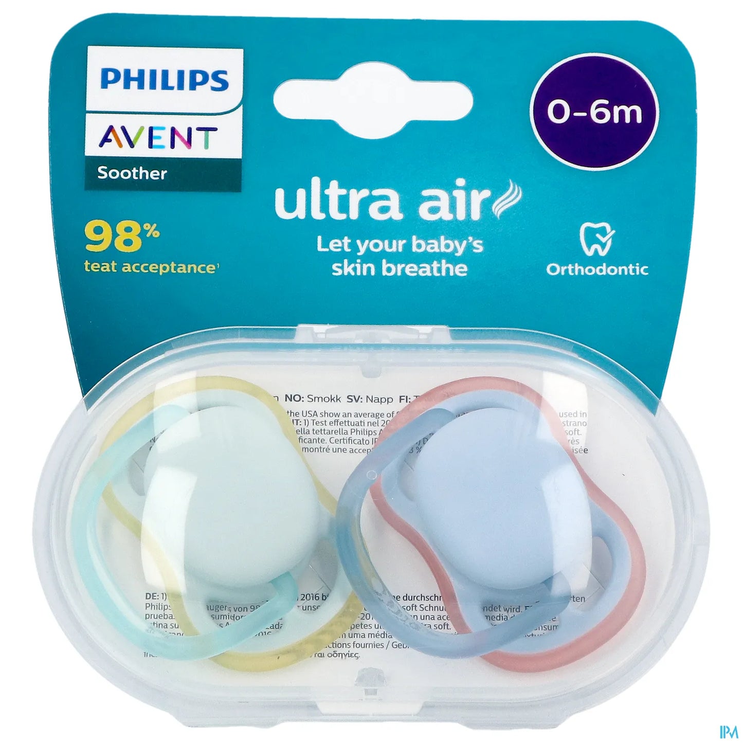 Philips Avent Sucette Ultra Air Symmetric Taille 1 pour 0-6 Mois