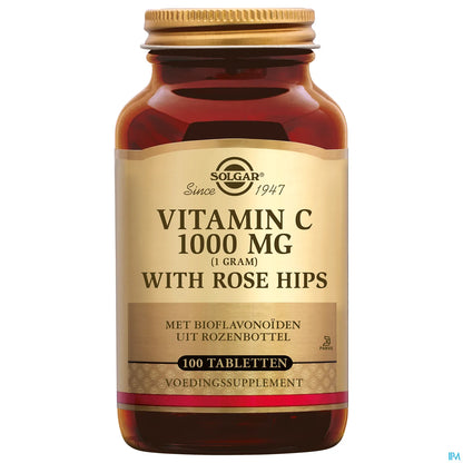 Vitamine C 1000 mg avec Rose Hips 100 Comprimés