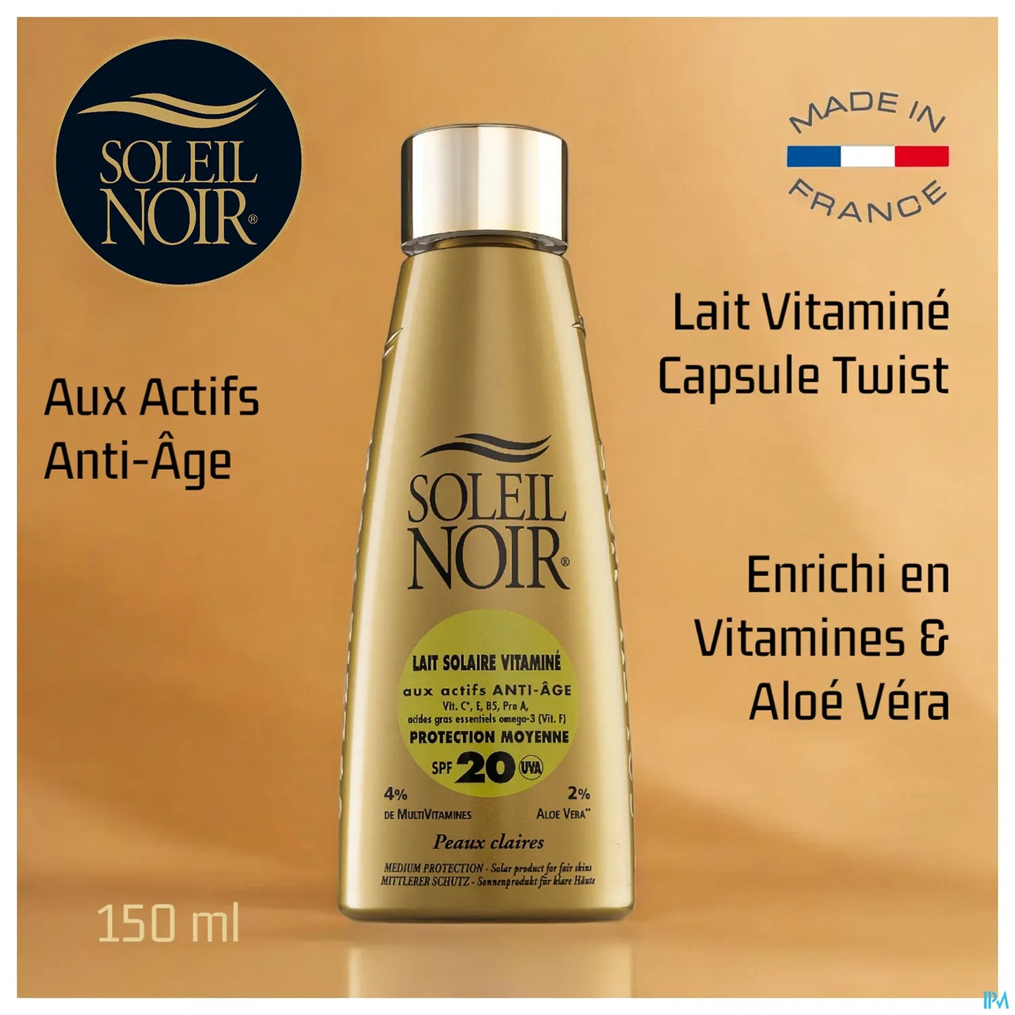 Lait Solaire Vitamine Ip 20 Protection Moyenne 150ml