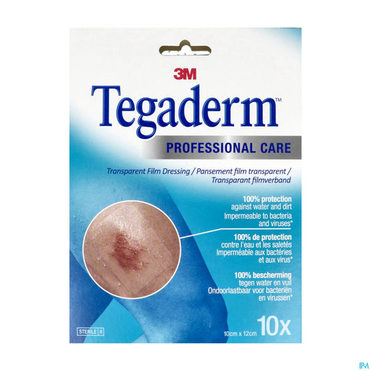 Tegaderm Transparent Polyurethane Film Dressing 10 x 12 cm Box of 10