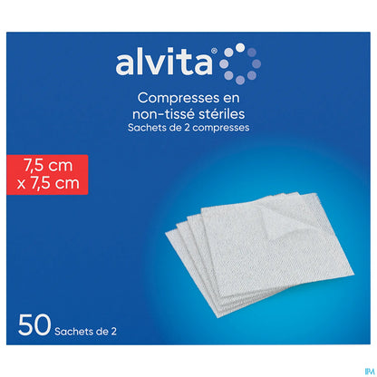 Compresse Non-Tissée Non Stérile 7,5x7,5cm 100 Unités