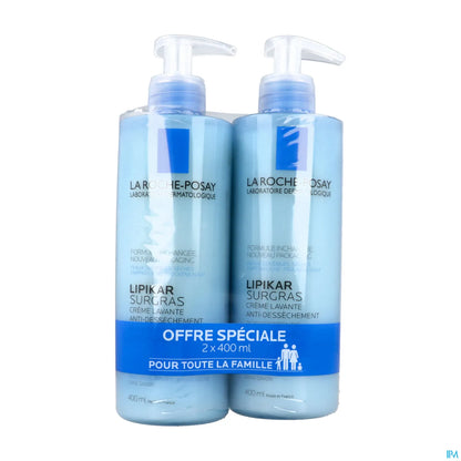La Roche Posay Lipikar Surgras Douche Creme 2 x 400 ml