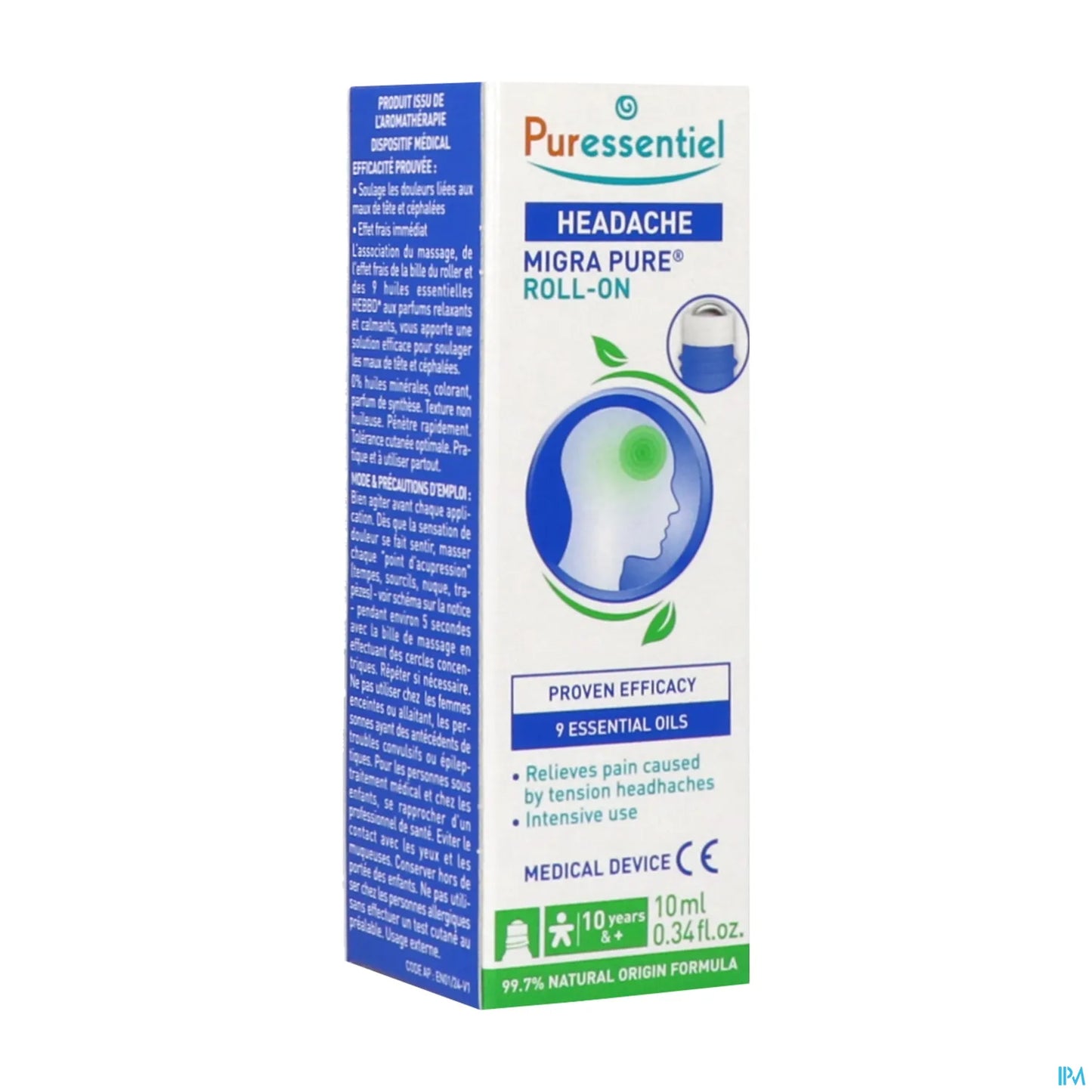 Roller Maux de Tête Aux 9 Huiles Essentielles 10ml