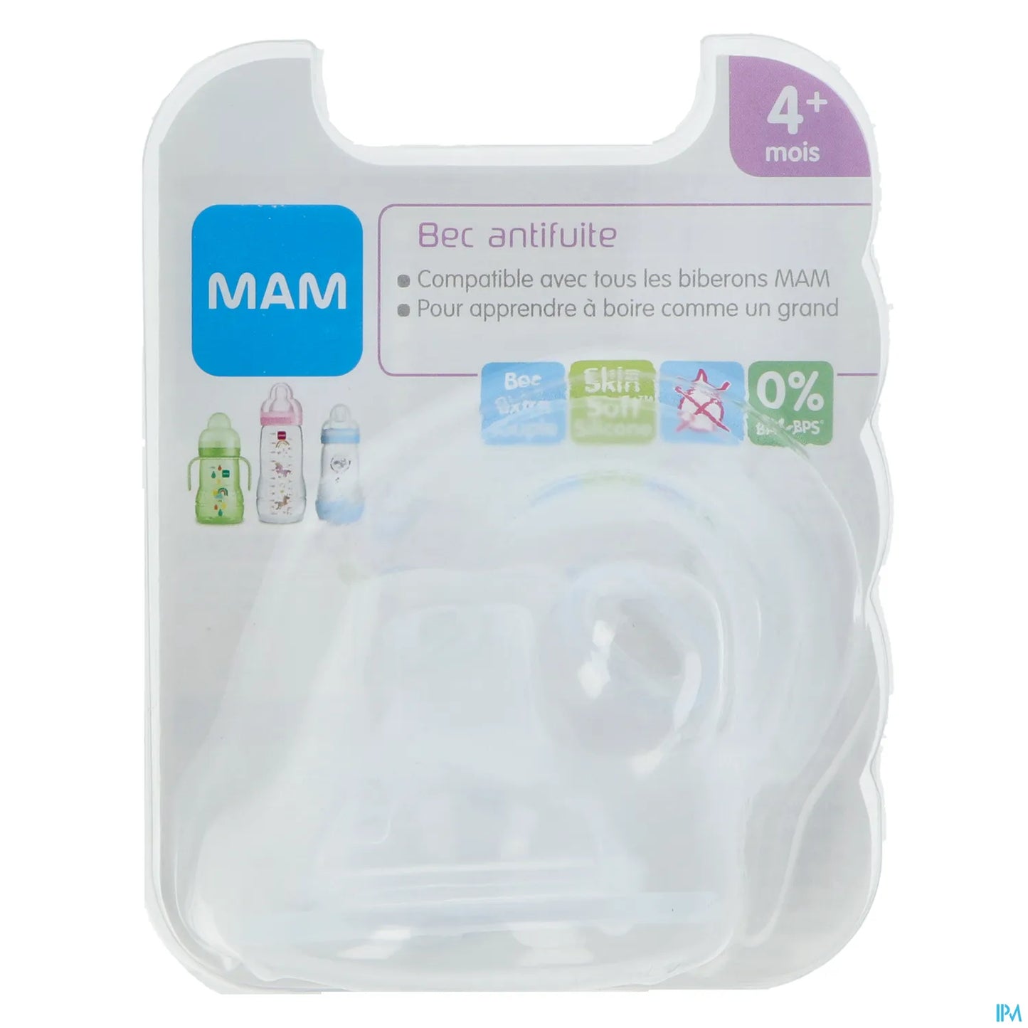 Tétine Silicone Bec Anti-Fuite 4mois+ x2