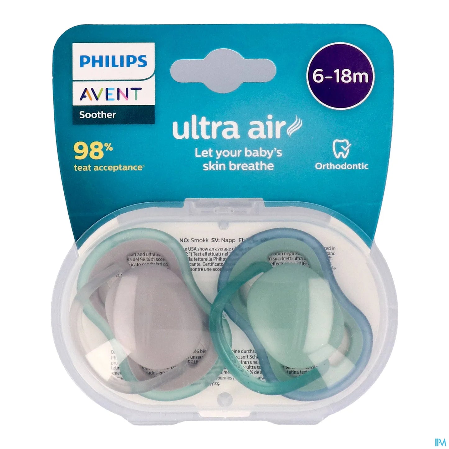 Philips Avent Ultra Air Soother 6-18 Months 2 Pack SCF085/16