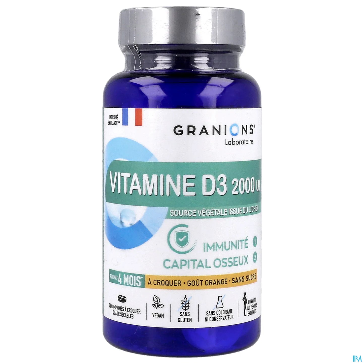 Vitamine D3 2000 UI 30 Comprimés à Croquer
