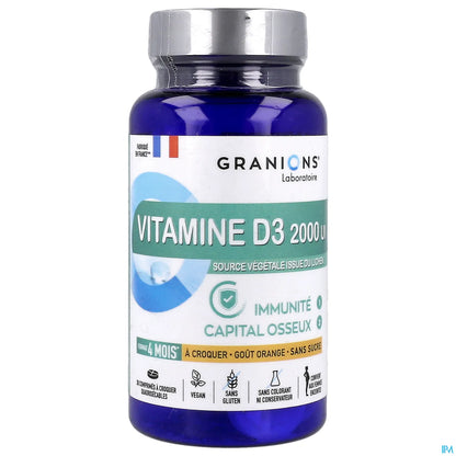 Vitamine D3 2000 UI 30 Comprimés à Croquer