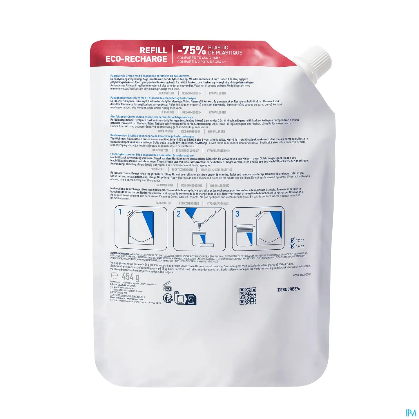 Baume Hydratant Recharge Pour Peau Sèche à Très Sèche 454g
