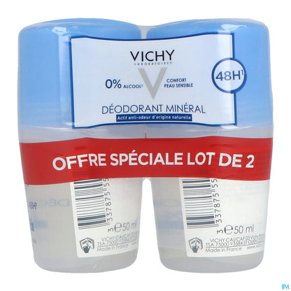 Déodorant Minéral 48H Roll-On Lot de 2 x 50 ml
