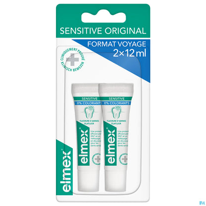 Dentifrice Sensitive Format Voyage 2x12ml