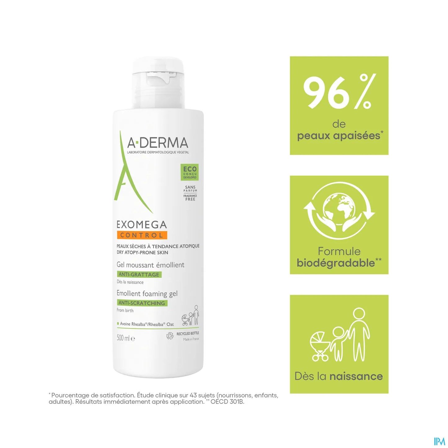 Exomega Control Gel Moussant Émollient Anti-Grattage 500ml