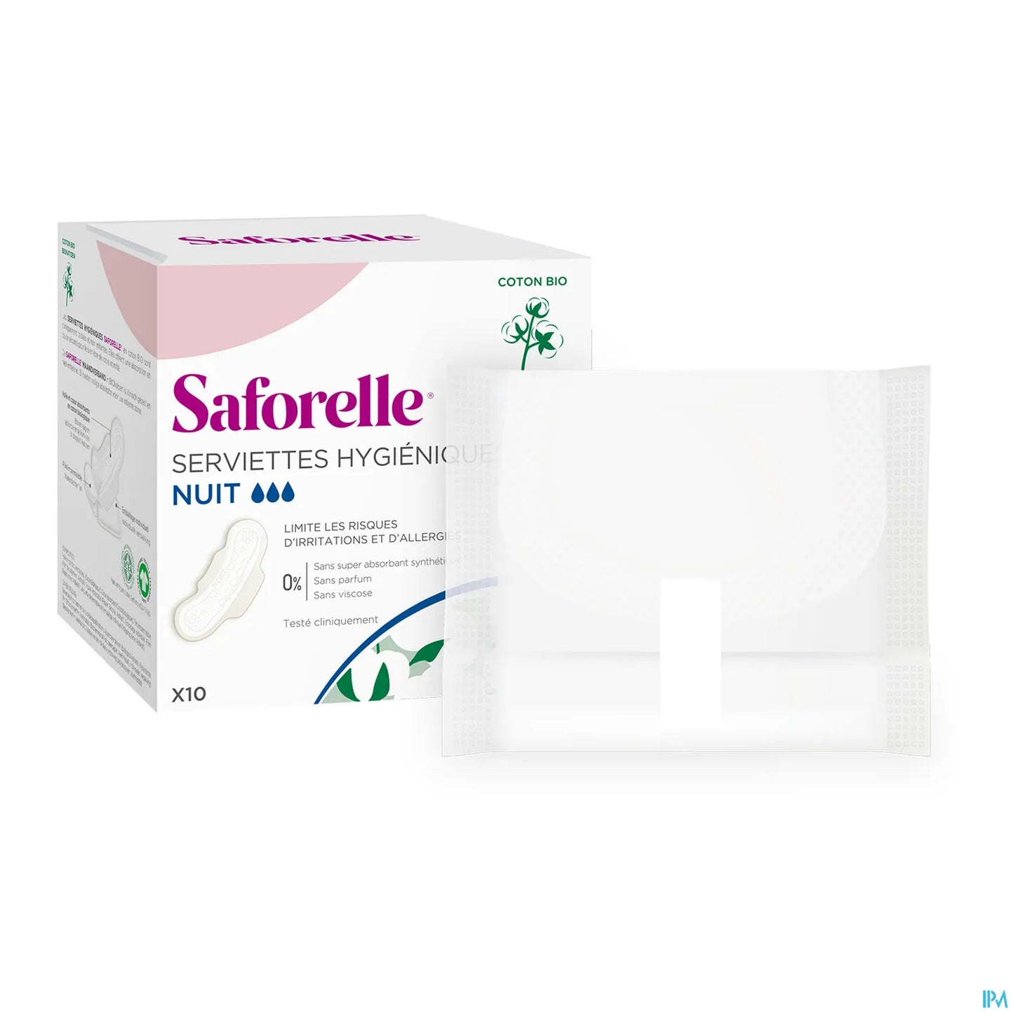 Coton Protect Serviettes Hygiéniques Nuit x10