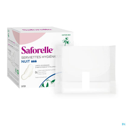 Coton Protect Serviettes Hygiéniques Nuit x10