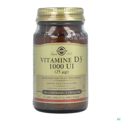 Vitamine D3 1000 UI 100 Comprimés à Croquer