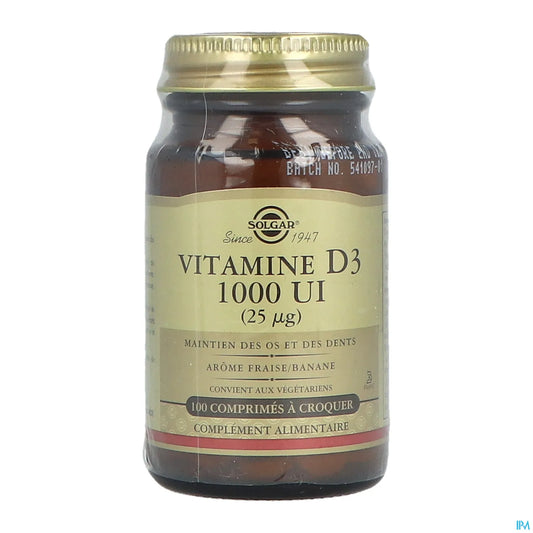 Vitamine D3 1000 UI 100 Comprimés à Croquer