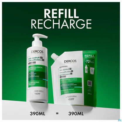 Dercos Eco-Recharge Shampooing Anti-Pelliculaire Cheveux Secs 400ml