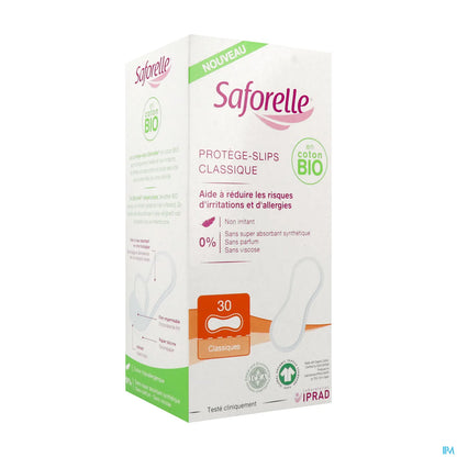 Bio 30 Protèges Slips Classiques 100% Coton Bio Peau Sensible