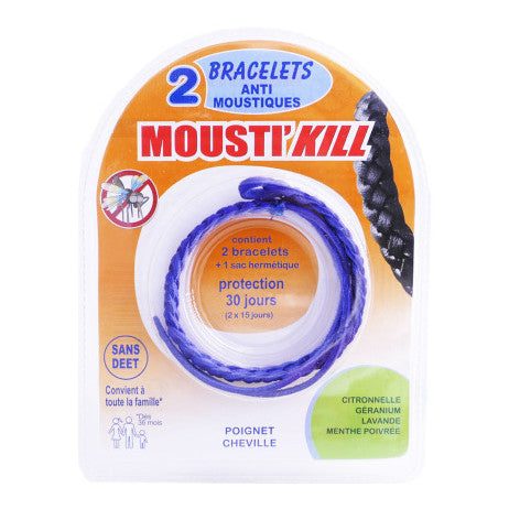 Mousti'Kill Bracelets Anti Moustiques X2