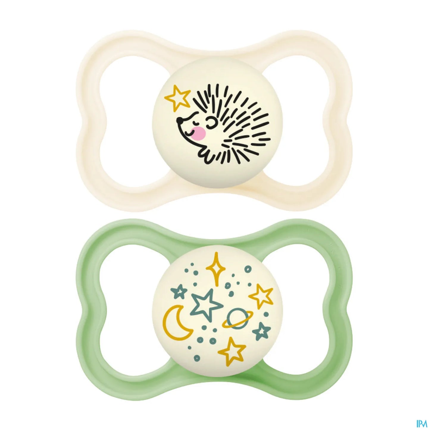 Sucette Suprême Nuit 18 Mois Silicone Zèbre et Galaxie 2 Sucettes