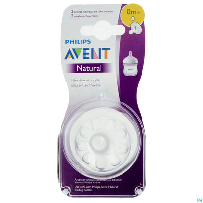 Philips Avent Natural Tétines Nouveau-Né Débit Moyen 0m+ X2