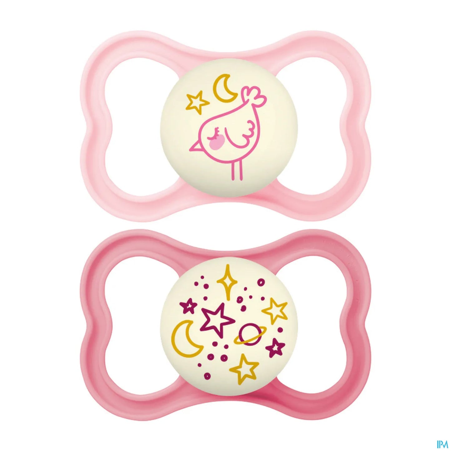 Sucette Suprême Nuit 18 Mois Silicone Zèbre et Galaxie 2 Sucettes