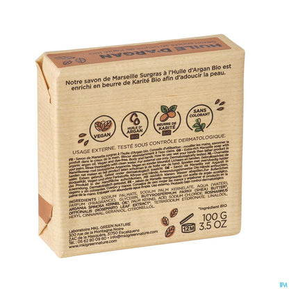 Green Nature Savon de Marseille Surgras Huile d'Argan 100g