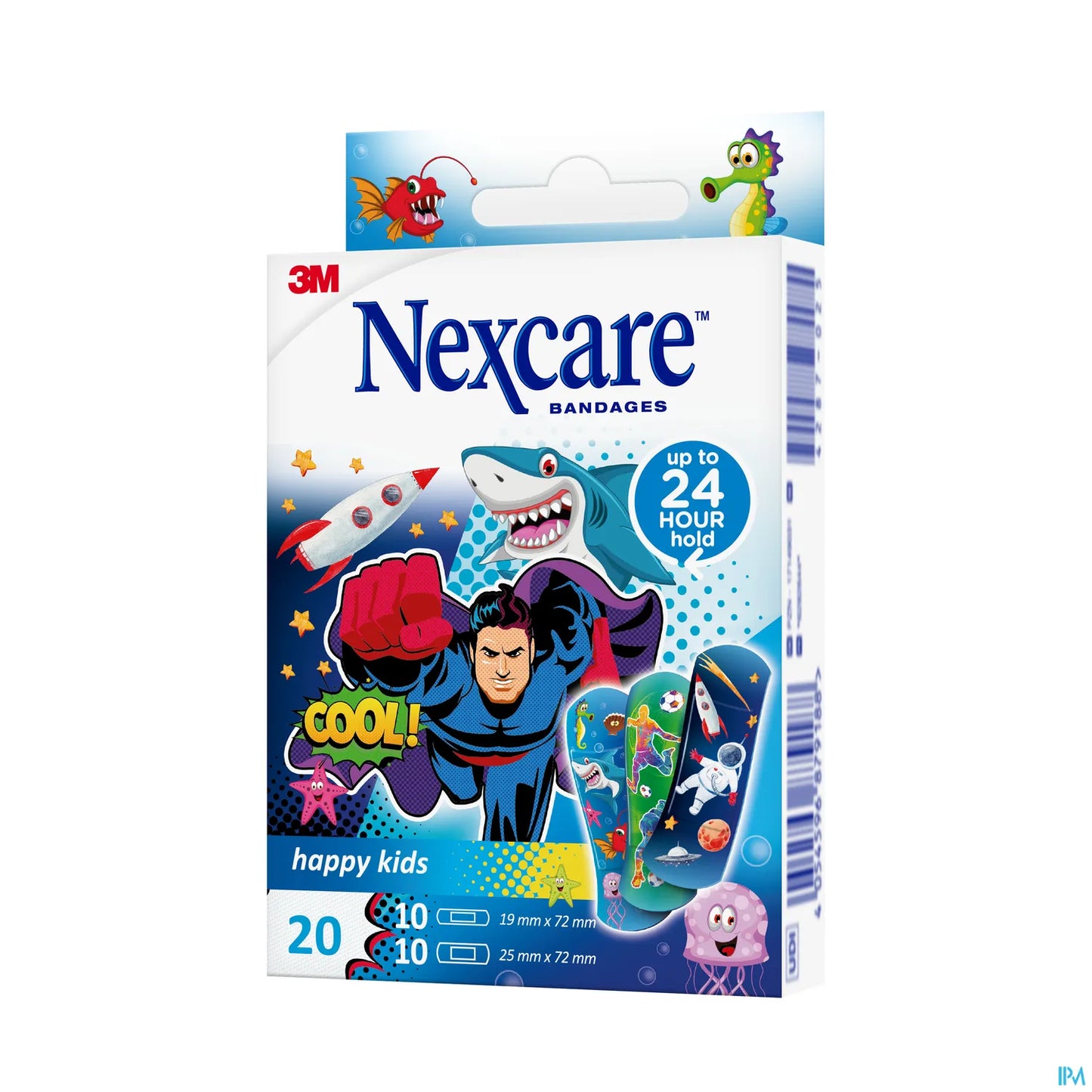 3M Nexcare Happy Kids Blue Pansements 20 Unités