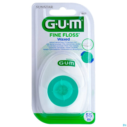 Sunstar Gum Fine Floss Fil Dentaire Ciré Cylindrique 55m