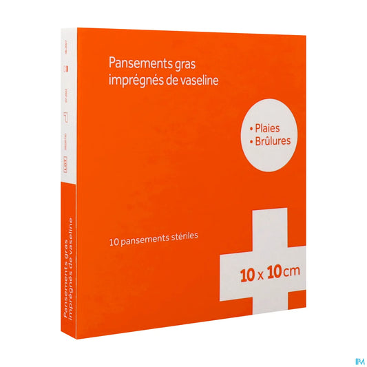 Vaseline Fatty Dressing 10 cm x 10 cm Box of 10