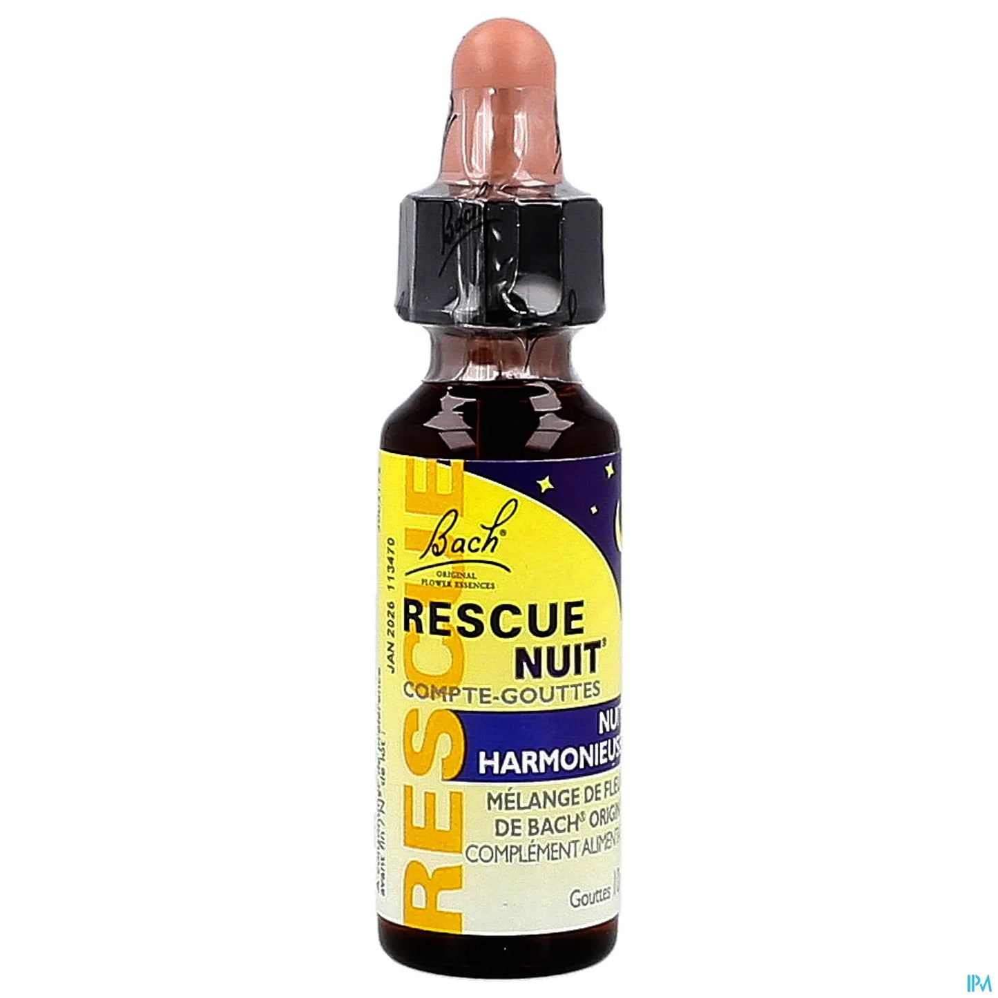 Fleurs de Bach Rescue Nuit Mélange de 5 Fleurs de Bach Gouttes 10 ml