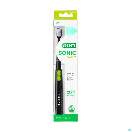 G.U.M Sonic Daily Brosse à Dents Électrique Noire à Piles 4100