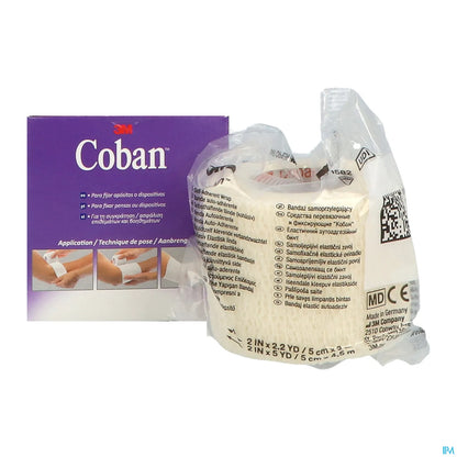 Coban Bande de Contention Cohésive 5cmx2.3m Blanc