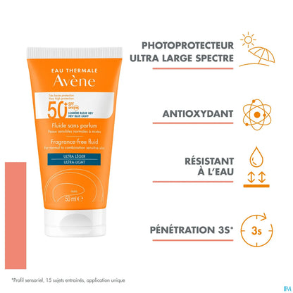 Fluido senza profumo SPF50+ 50 ml