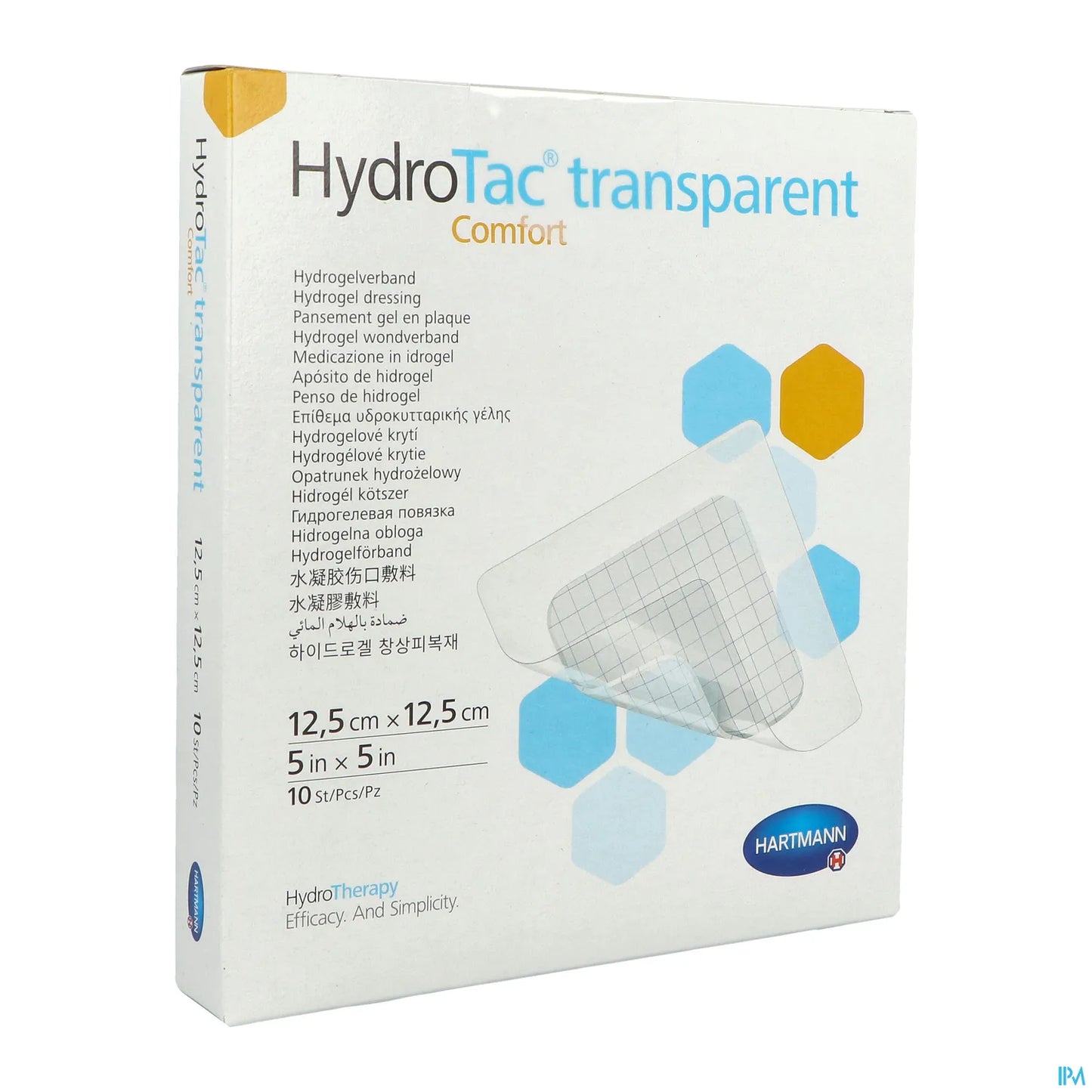 Hydrotac Transparent Comfort 12,5 x 12,5 cm boîte de 10