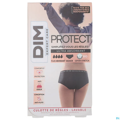 Organic Menstrual Boxer Heavy Flow Black Size 40/42