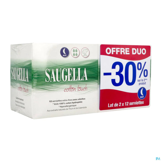 Cotton Touch Serviettes Nuit 24 Unités (2 x 12)