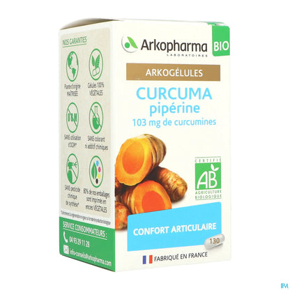 Arkogélules Curcuma Pipérine Bio 130 Gélules