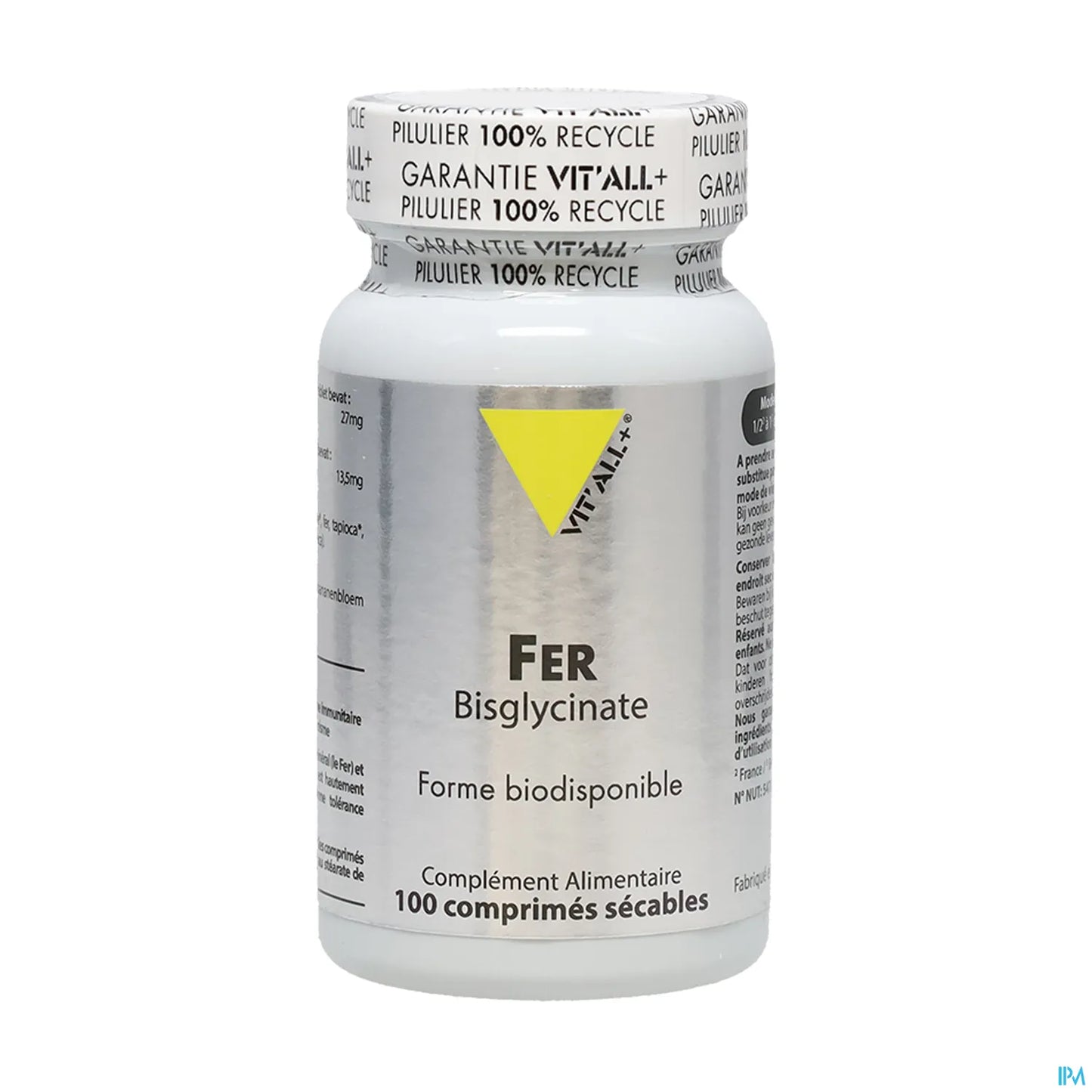 Bisglicinato di ferro 27 mg 100 compresse con linea di divisione