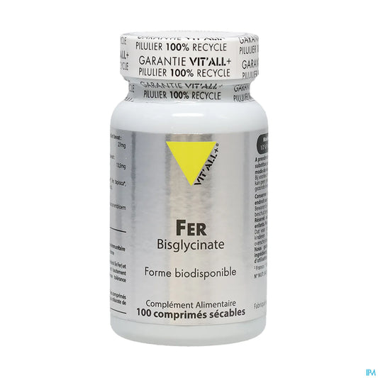 Bisglicinato di ferro 27 mg 100 compresse con linea di divisione