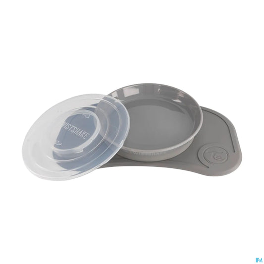 Twistshake Mini Plat avec Assiette Gris 6 mois et plus