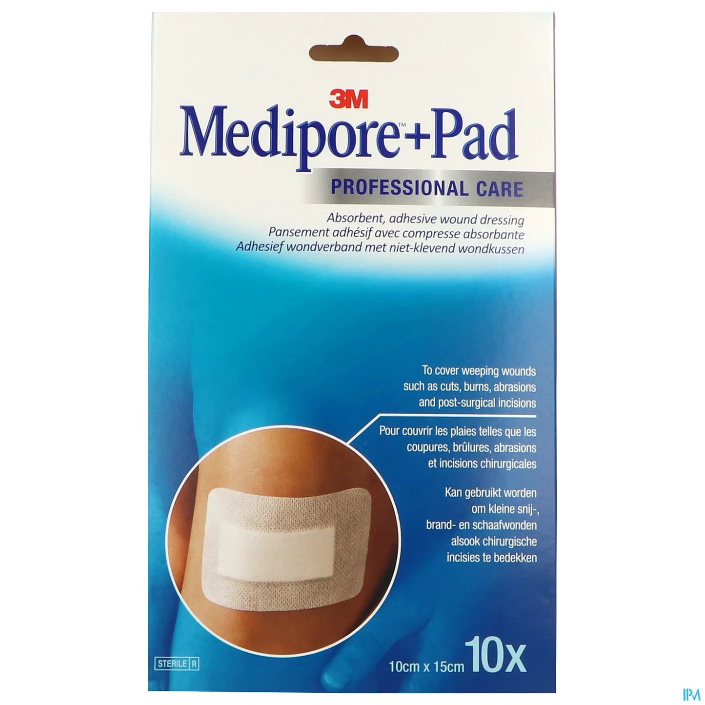 Medicazione adesiva sterile 3M Medipore+ Pad con compressa 10x15cm B/10