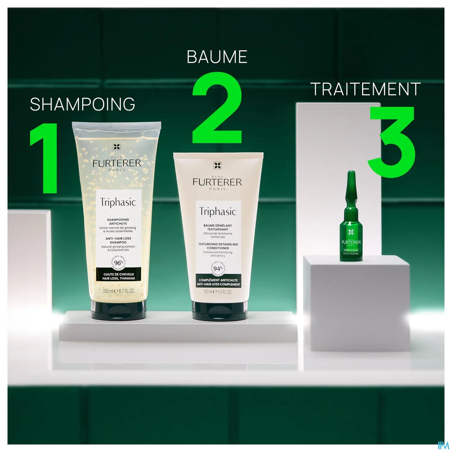 Triphasic Traitement 2 En 1 Antichute Réactionnelle 12 Ampoules 5 Ml