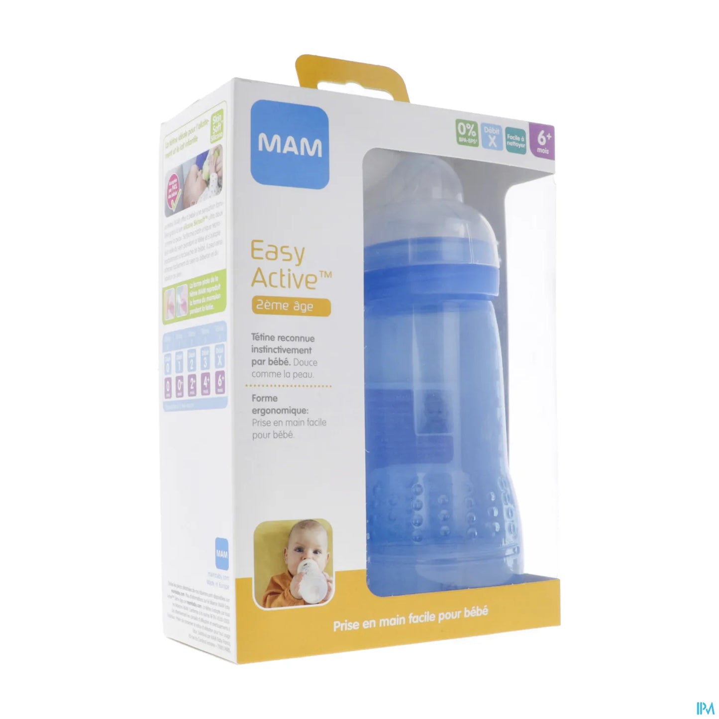 Biberon Easy Active 330 ml 6 mesi blu confezione da 2