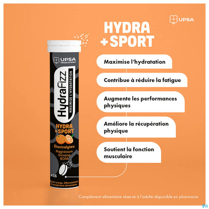 HydraFizz HydraSport Goût Orange 16 Comprimés Effervescents
